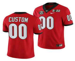 Men's Georgia Bulldogs ACTIVE PLAYER Customized 2022 Patch Red College Football Stitched Jersey
